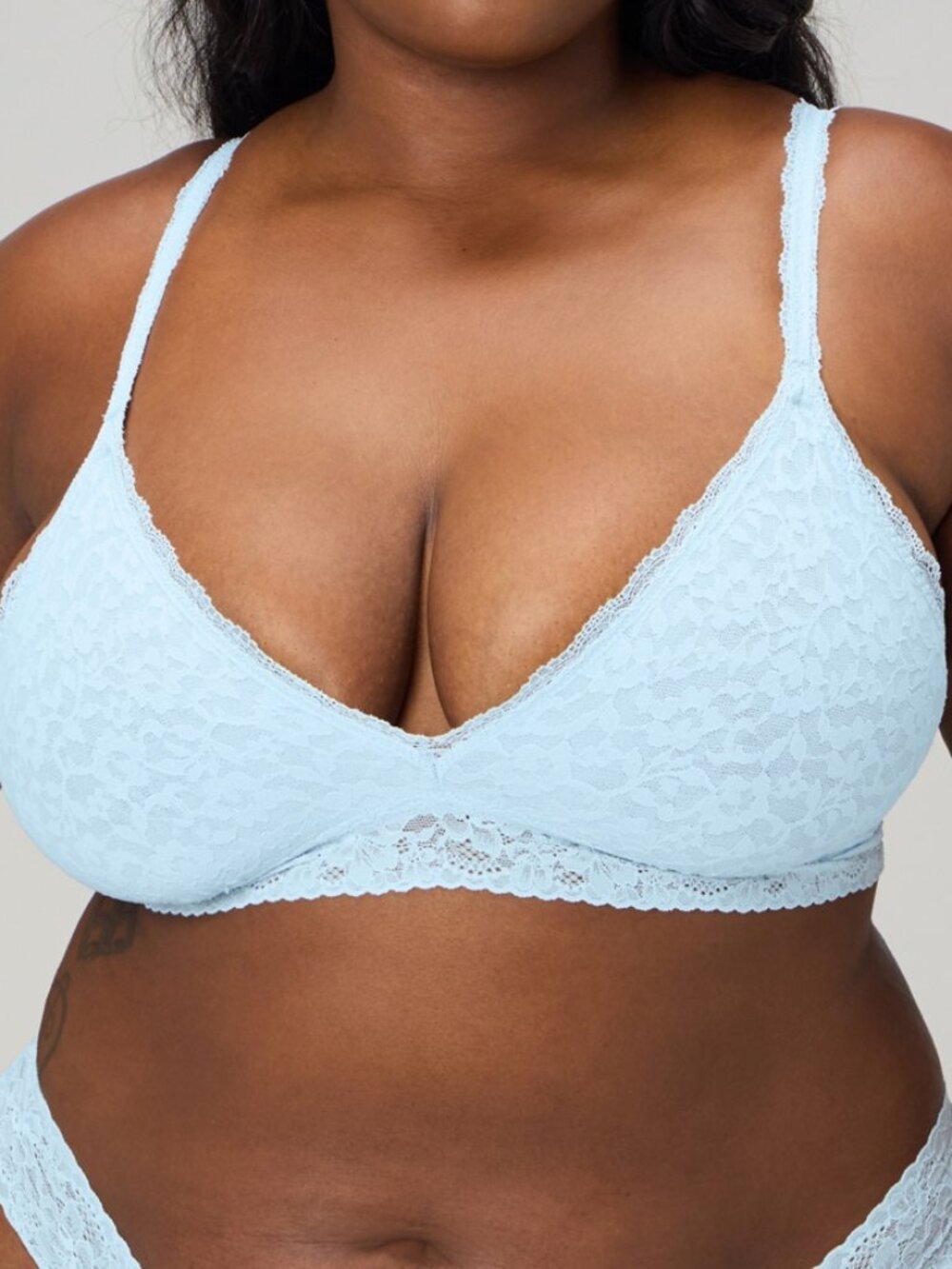 Fabletics Lush Lace Triangle Bralette, Blue, XL- New with Tags!